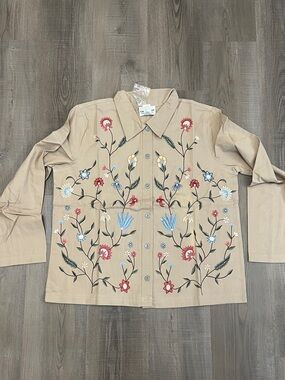 NWT Country Store Embroidered Floral Cotton Jacket